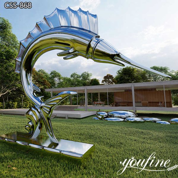 Metal Marlin Fish Statue Garden Art Decor Supplier CSS-868