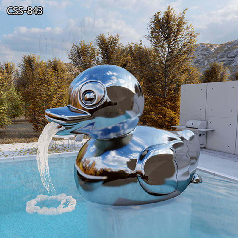 Mirror Polished Metal Duck Statue Fountain for Sale CSS-843