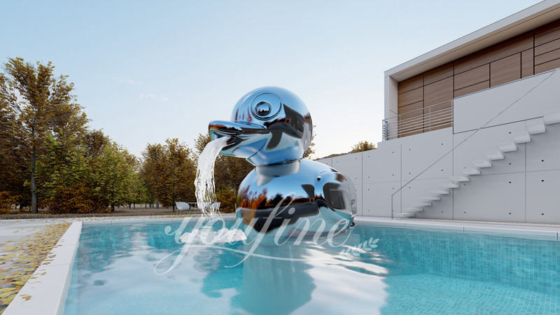 Stainless steel duck fountain - YouFine Sculpture 