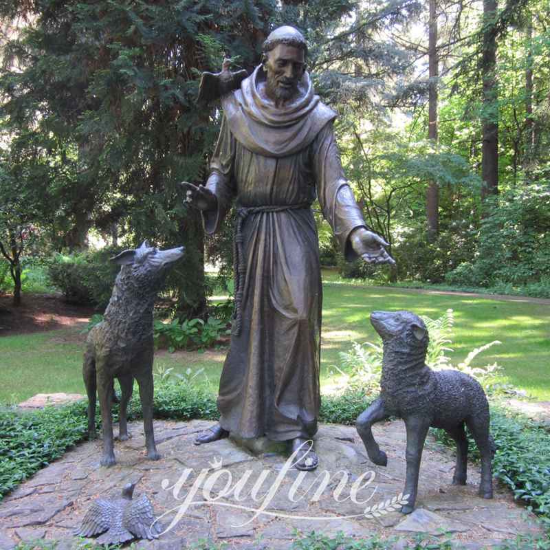 St Francis statue with dog-YouFine Sculpture