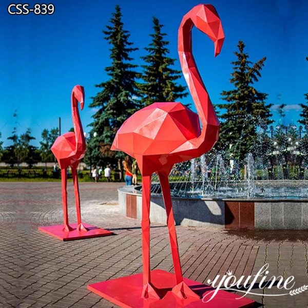 Stainless Steel Pink Tall Flamingo Statue Manufacturer CSS-839 (2)