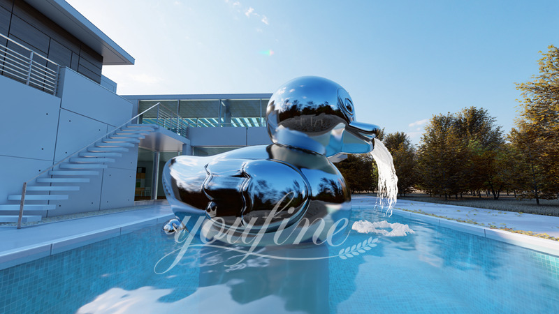 Stainless steel duck fountain - YouFine Sculpture 