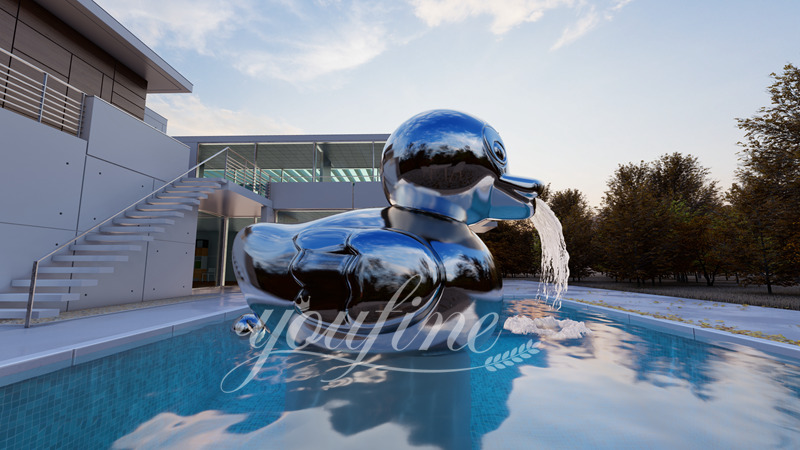 Stainless steel duck fountain - YouFine Sculpture 