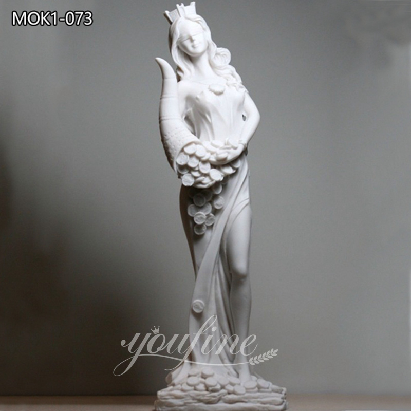 White Marble Good Luck Goddess Tyche Statue for Sale MOK1-073
