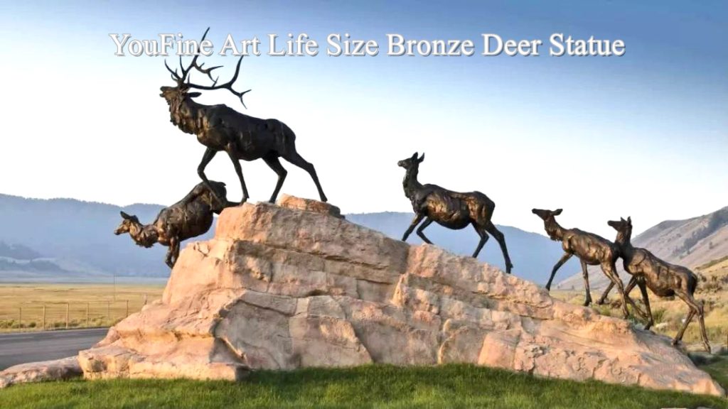 YouFine Bronze Elk Sculpture
