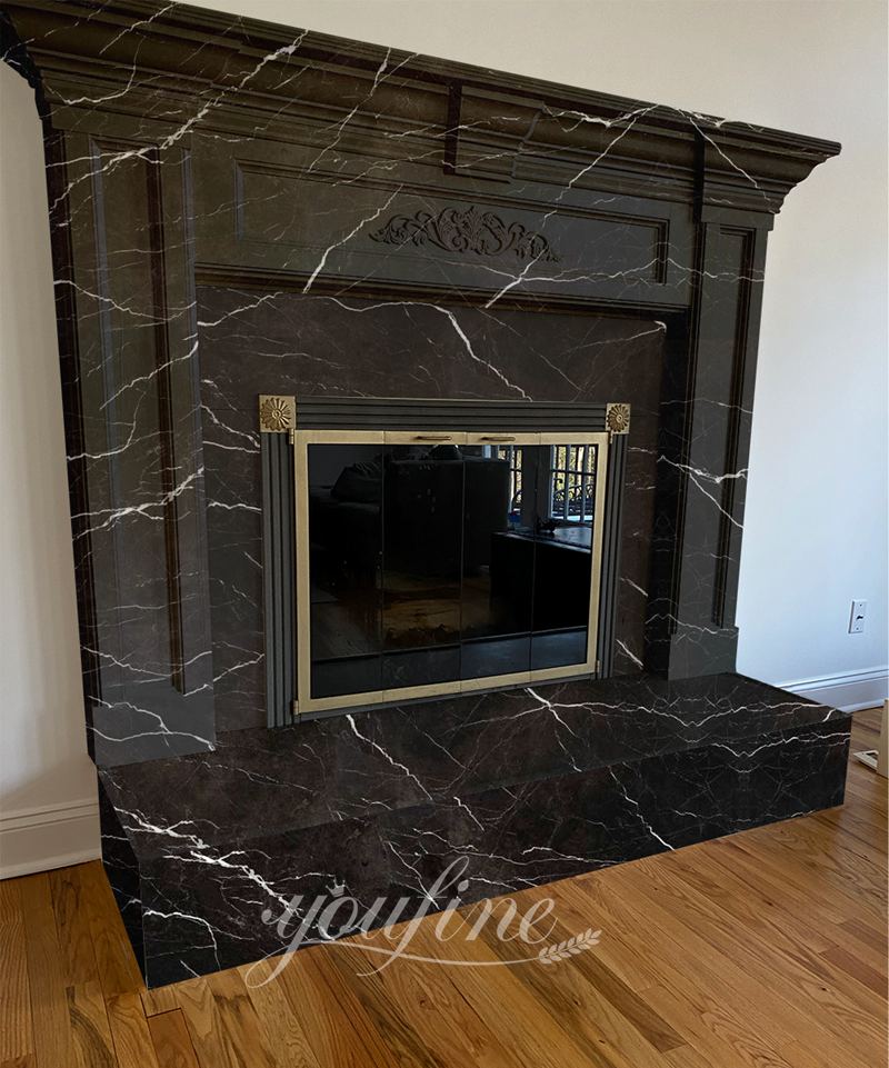 black fireplace surround - YouFine Sculpture