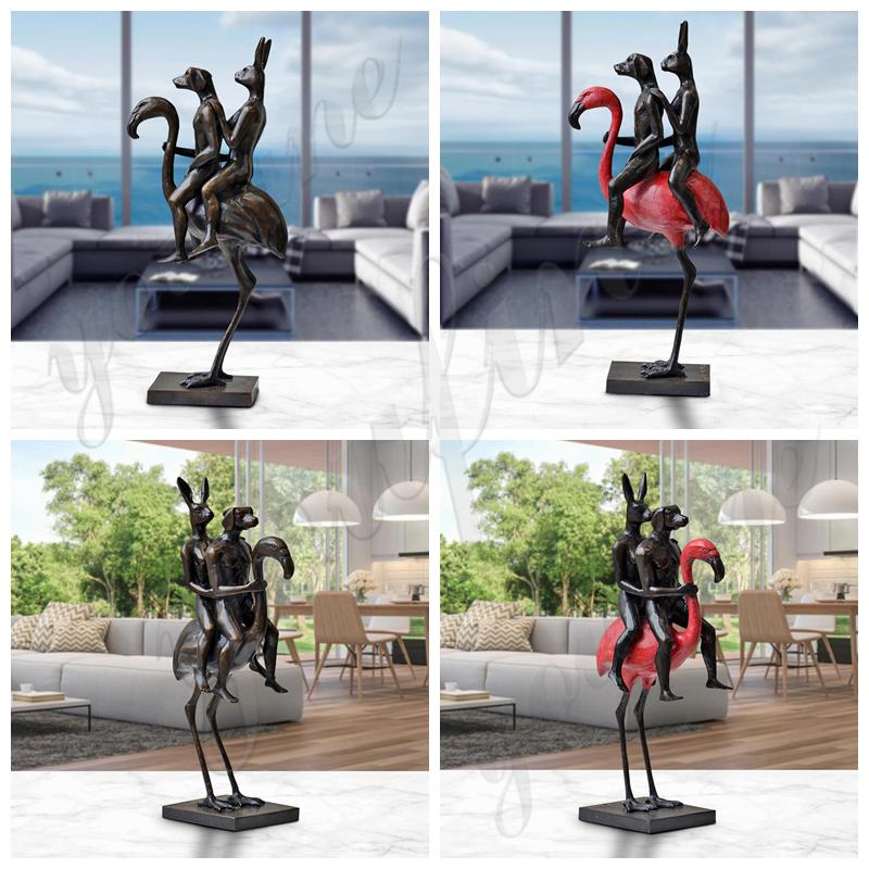 bronze Flamingo Statue-YouFine Sculpture