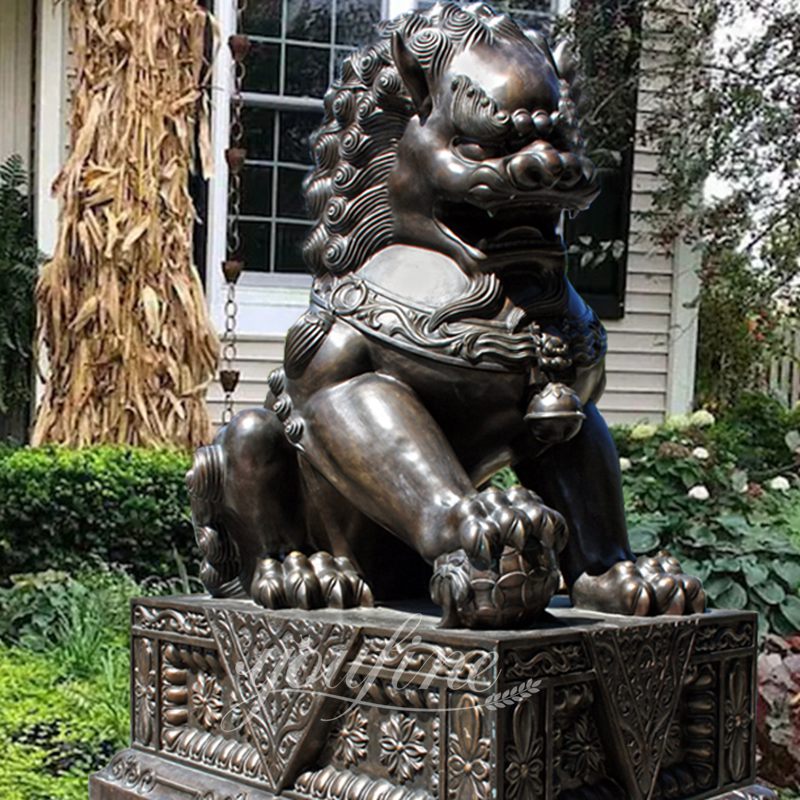 bronze guardian foo dog statue - YouFine Sculpture