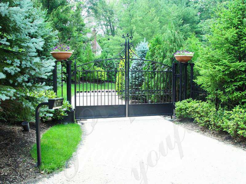 cheap black iron gate-YouFine Sculpture