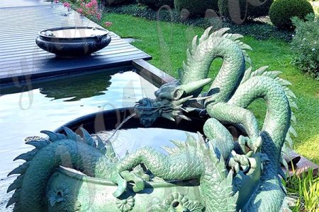 Antique Bronze Dragon Sculpture Water Fountain Art Chinese Factory BOK1-327