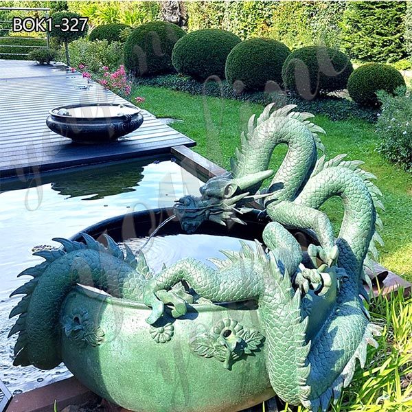 Antique Bronze Dragon Sculpture Water Fountain Art Chinese Factory BOK1-327