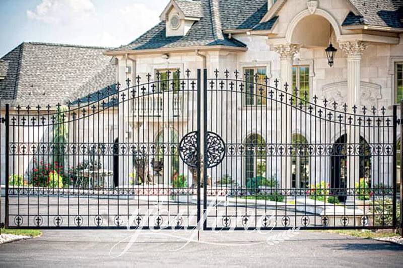 electric wrought iron driveway gates-YouFine Sculpture