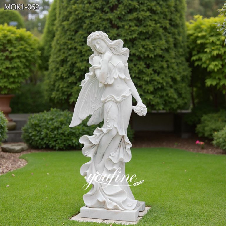 Marble Outdoor Flower Fairy Garden Statues for Sale MOK1-062
