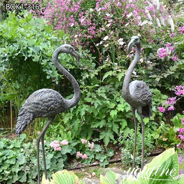 Bronze Flamingo Statue Art Outdoor Garden Ornaments Factory Supplier BOK1-316