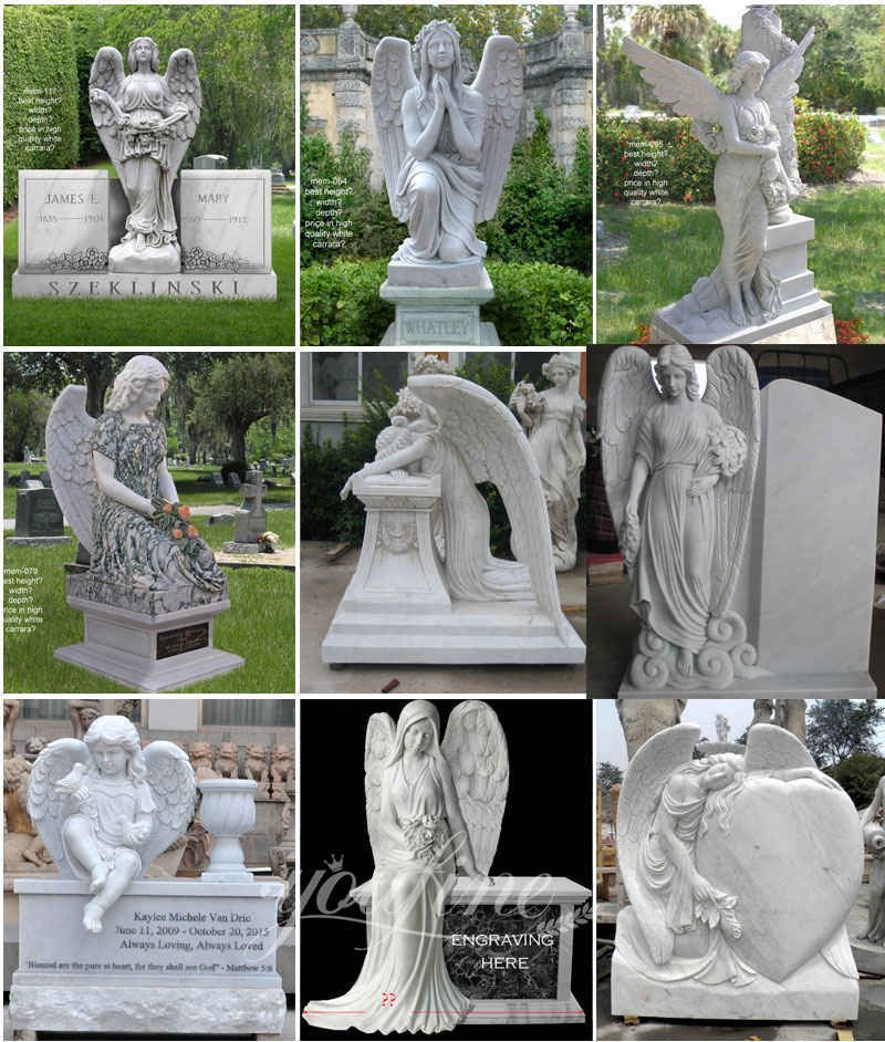 marble angel headstone- YouFine Sculpture