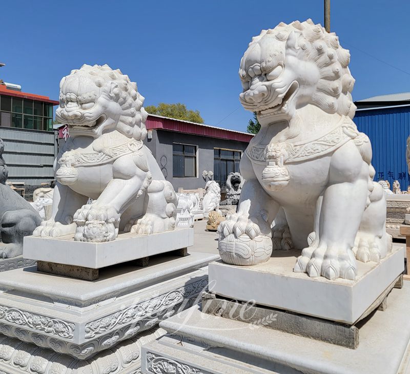 marble guardian foo dog statue - YouFine Sculpture