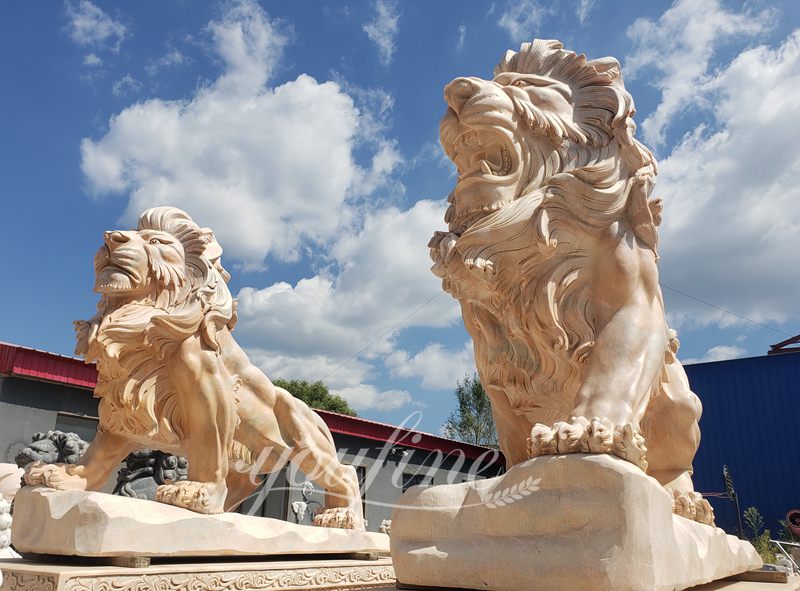 marble guardian lion statue - YouFine Sculpture