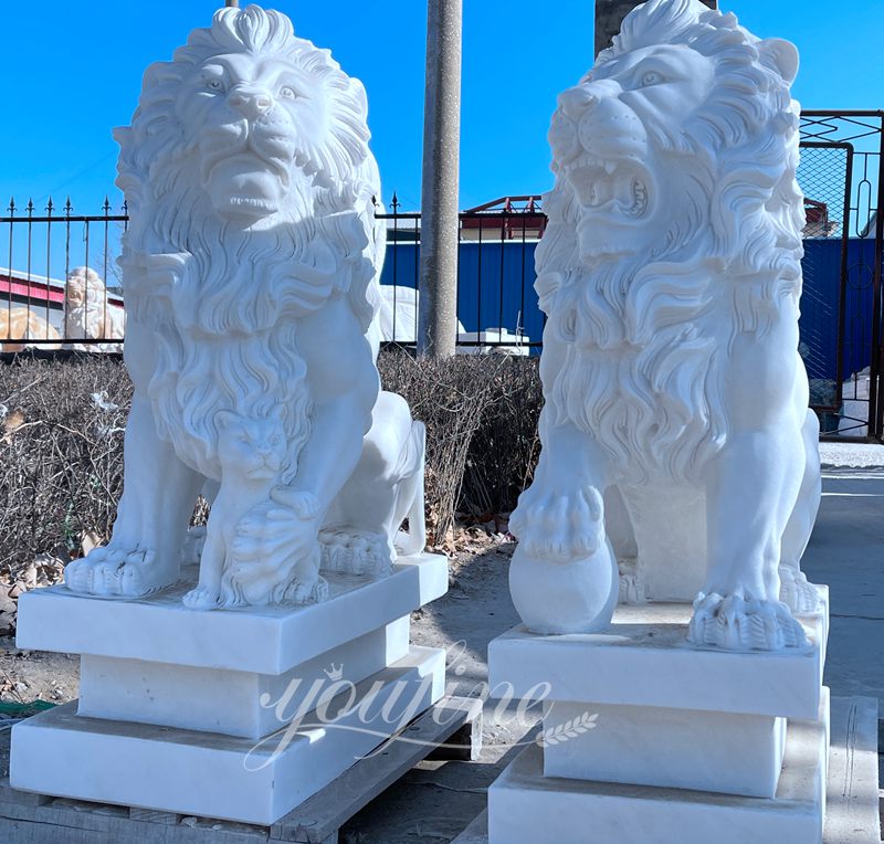 marble guardian lion statue - YouFine Sculpture