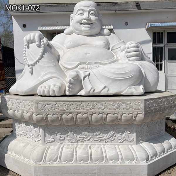 marble laughing buddha sculpture - YouFine Sculpture