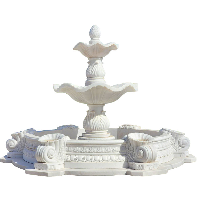 white front door fountain