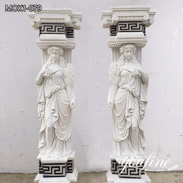 High Quality Natural Marble Caryatid Column for Sale MOK1-079