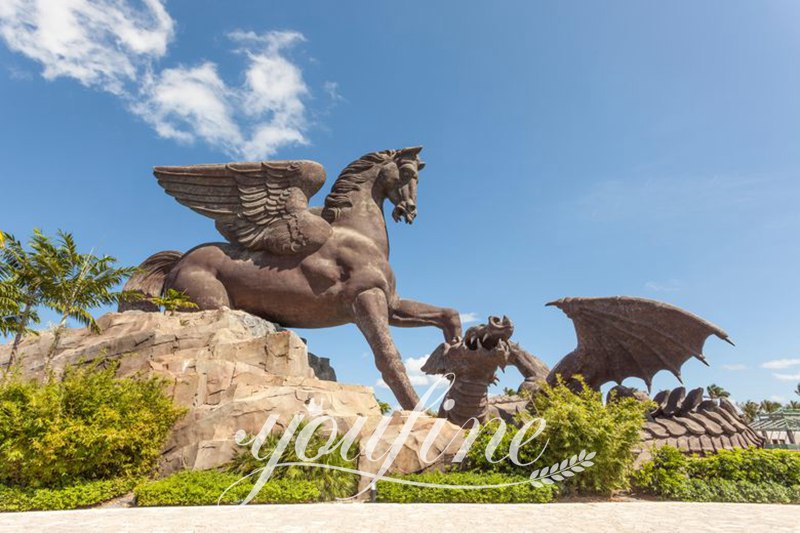 The Third Largest Bronze Statue of Pegasus and Dragon in America