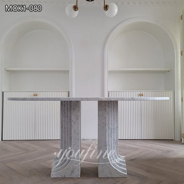 Luxurious Natural White Marble Dining Table for Sale MOK1-080