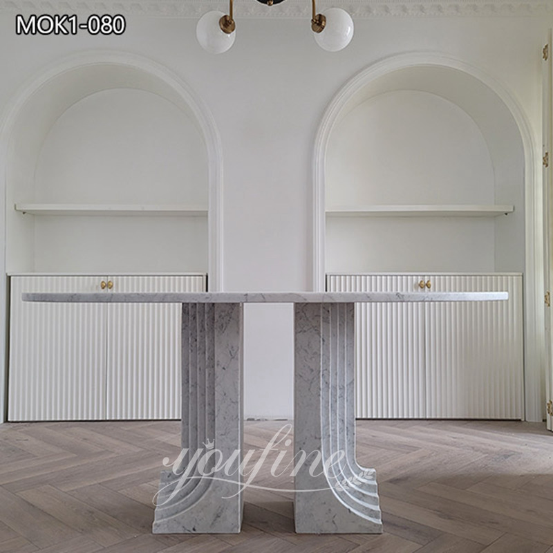 Luxurious Natural White Marble Dining Table for Sale MOK1-080 