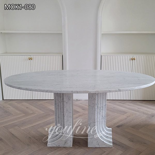 Luxurious Natural White Marble Dining Table for Sale MOK1-080