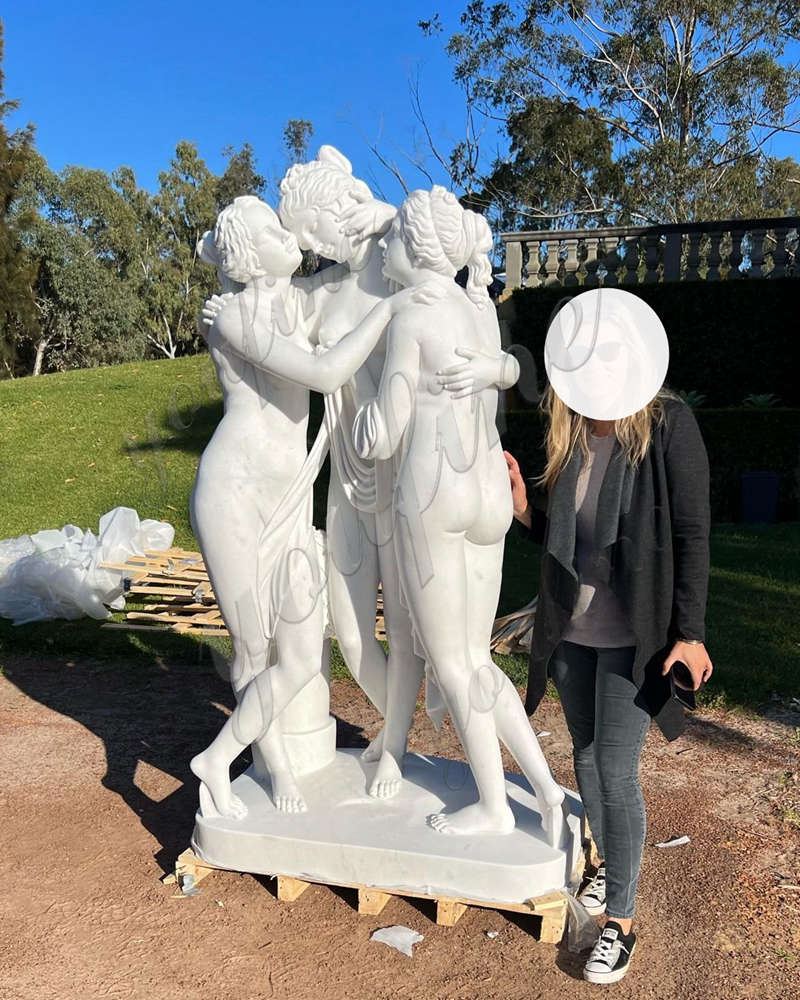 Marble The Three Graces Statue Feedback from Australia Client