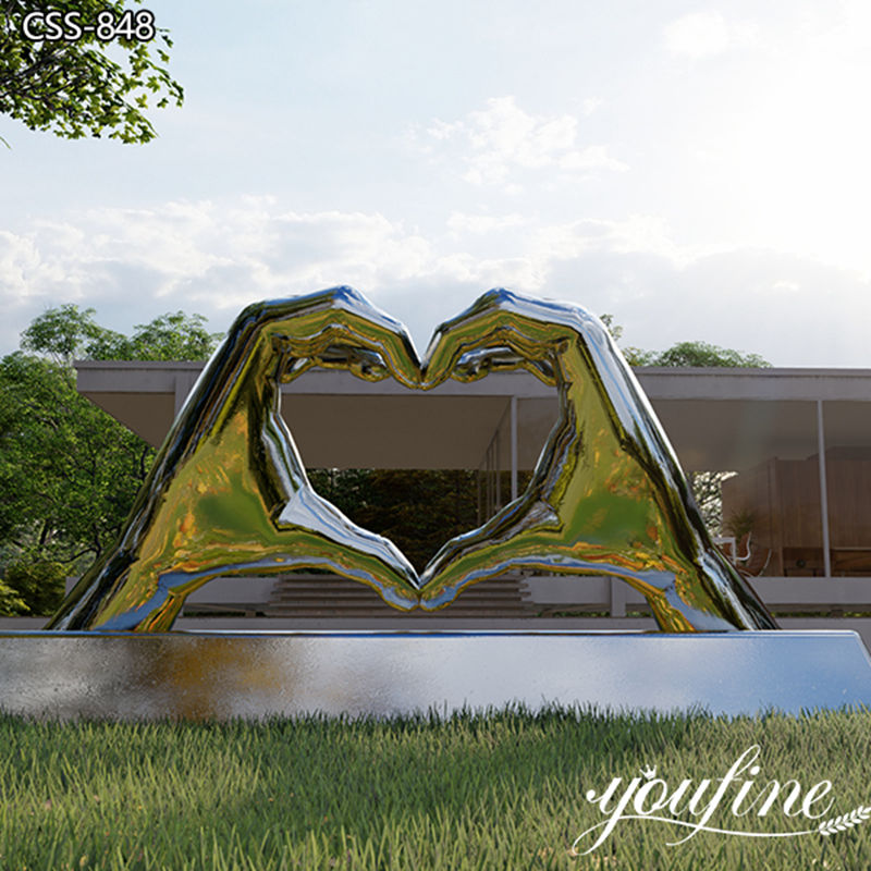 Mirror Polished Metal Hand Sculpture for Lawn CSS-848