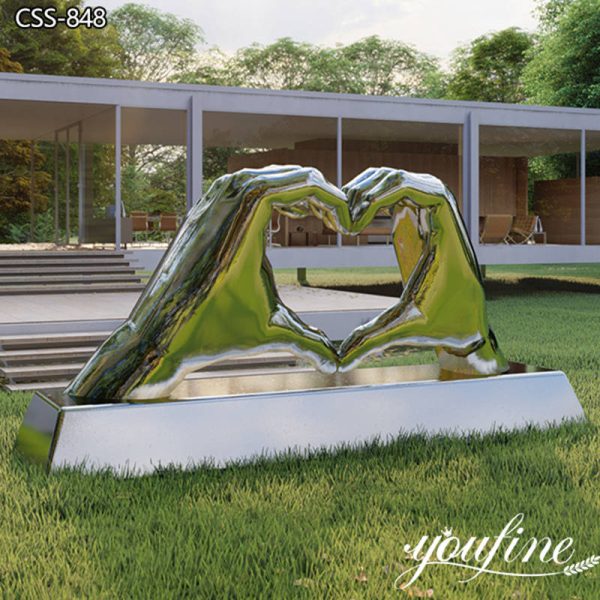 Mirror Polished Metal Hand Sculpture for Lawn CSS-848