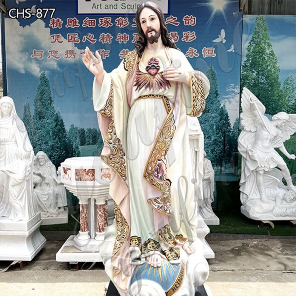 Painted Life Size Sacred Heart of Jesus Statue for Sale CHS-877