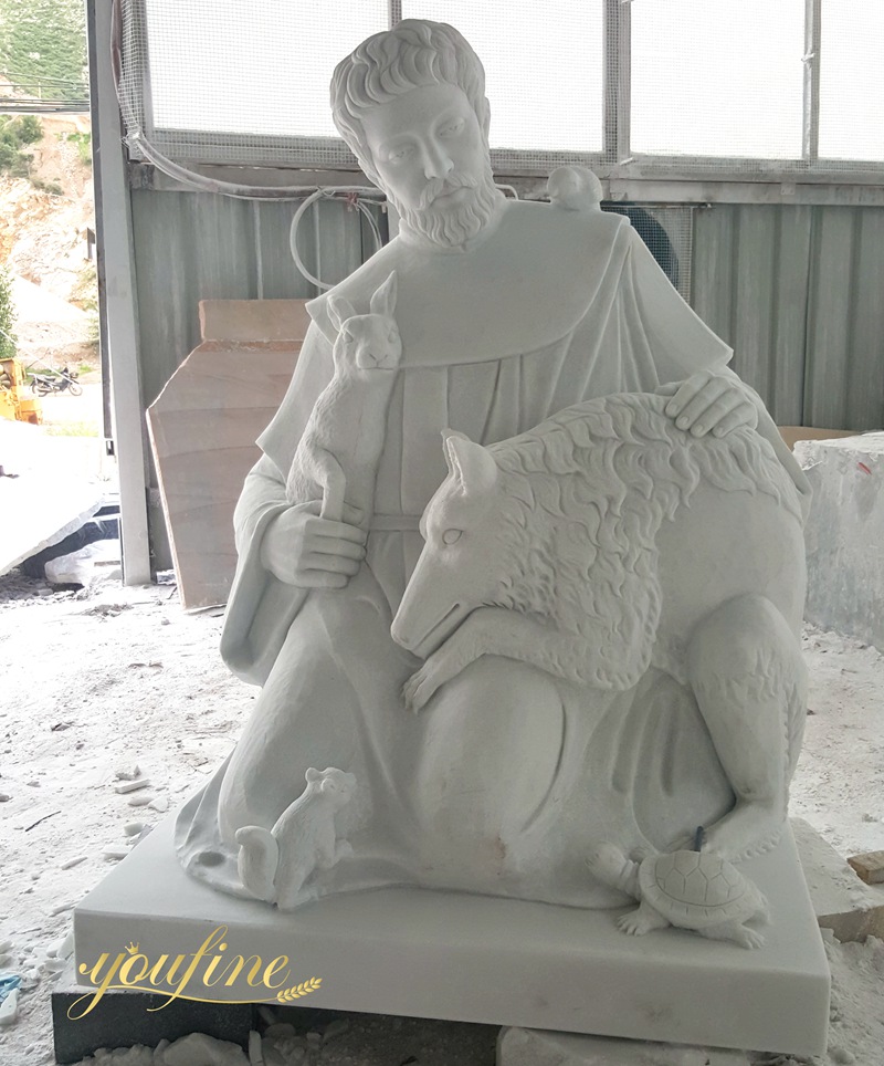 St. Francis marble statue