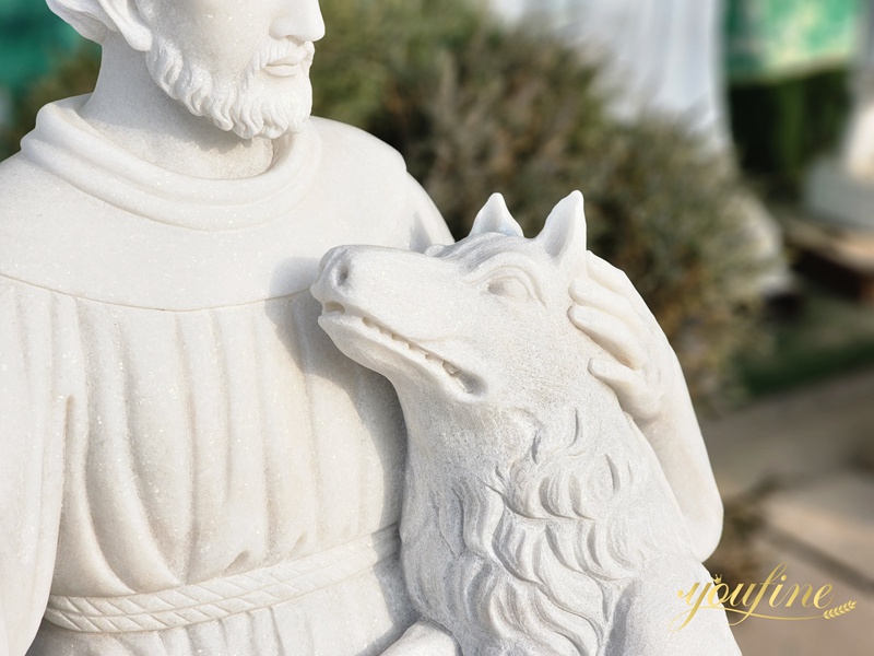 St. Francis of Assisi with Animals Statue details
