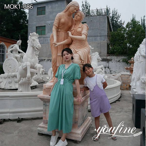 Stunning Natural Pink Marble Female Statue Manufacturer MOK1-086