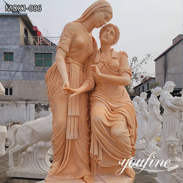 Stunning Natural Pink Marble Female Statue Manufacturer MOK1-086