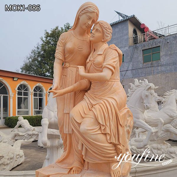 Stunning Natural Pink Marble Female Statue Manufacturer MOK1-086