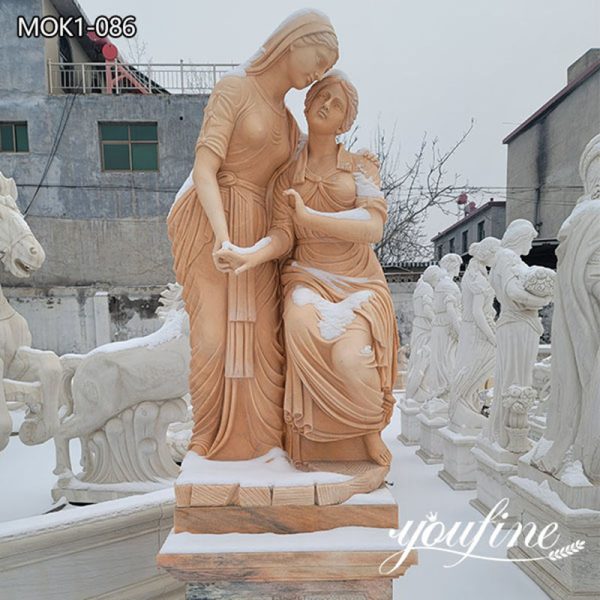 Stunning Natural Pink Marble Female Statue Manufacturer MOK1-086