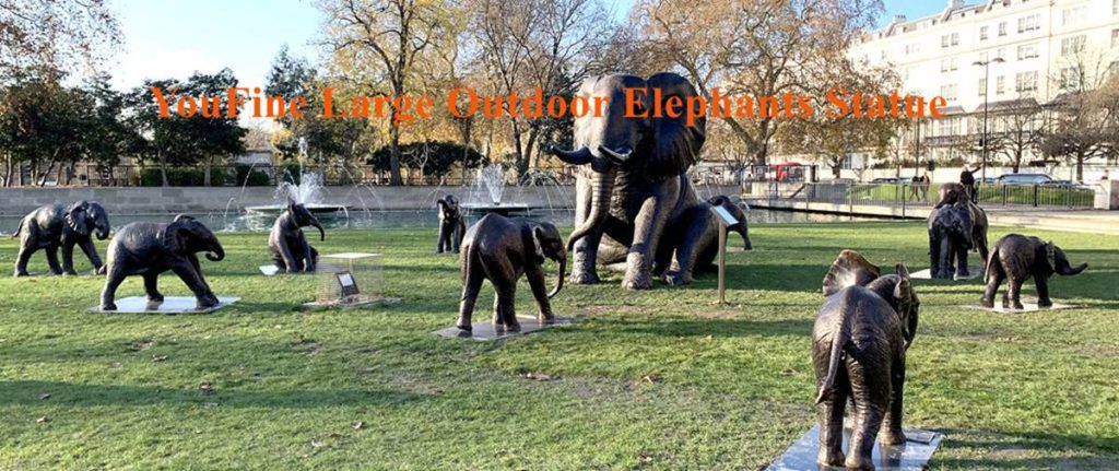 Youfine Lifesize Bronze Elephant Sculpture