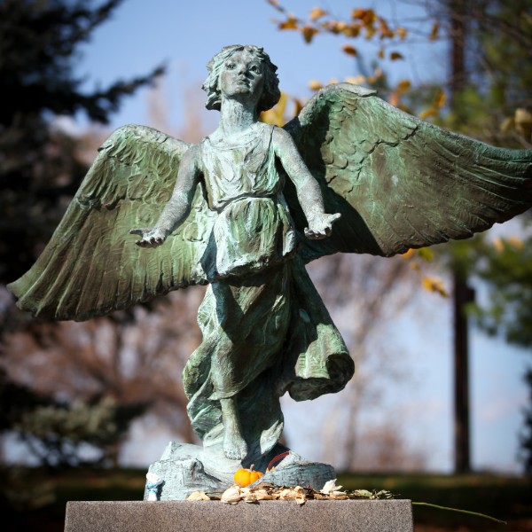 Bronze Angel of hope statue