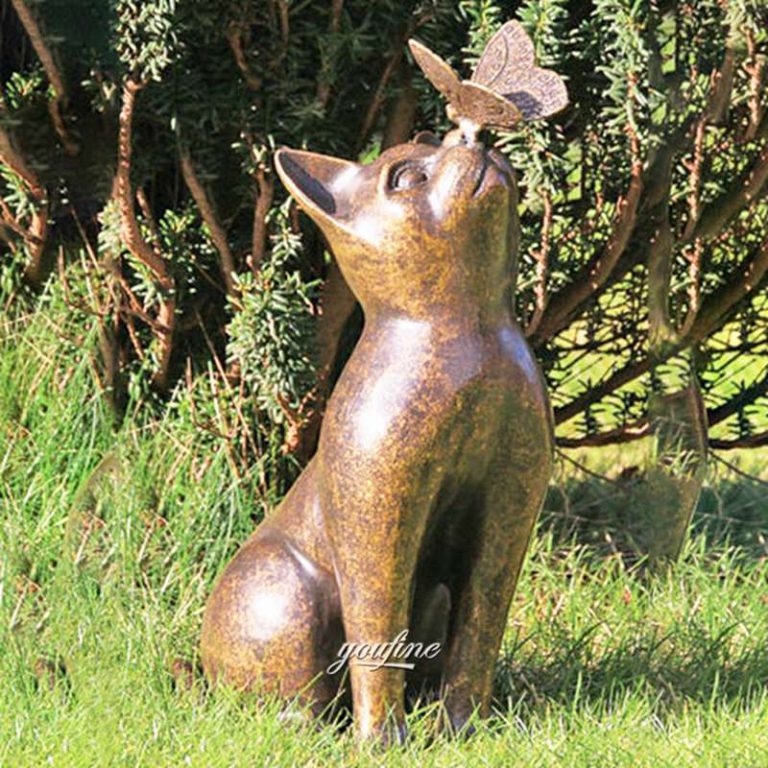 Life Size Bronze Cat Garden Statue BOK150 YouFine Sculpture
