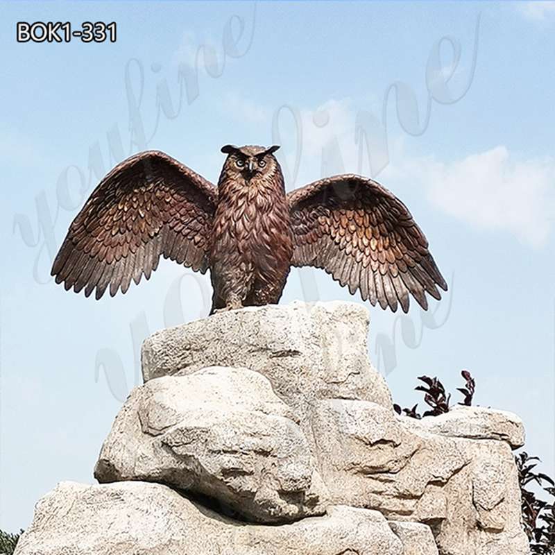 Metal Owl Statue Birds Art Yard Garden Decoration Supplier BOK1-331
