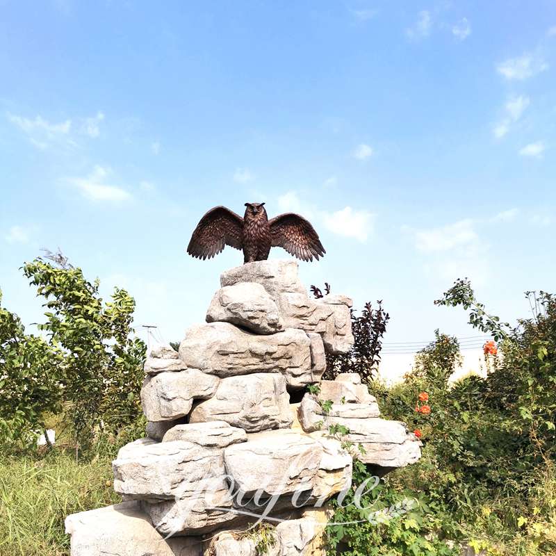 metal owl statue-YouFine Sculpture