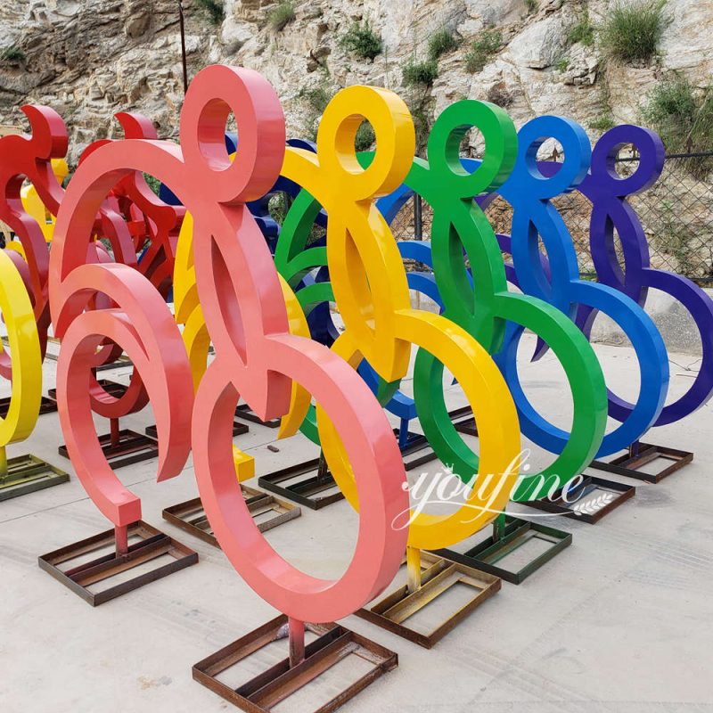 decorative modern cyclist sculpture