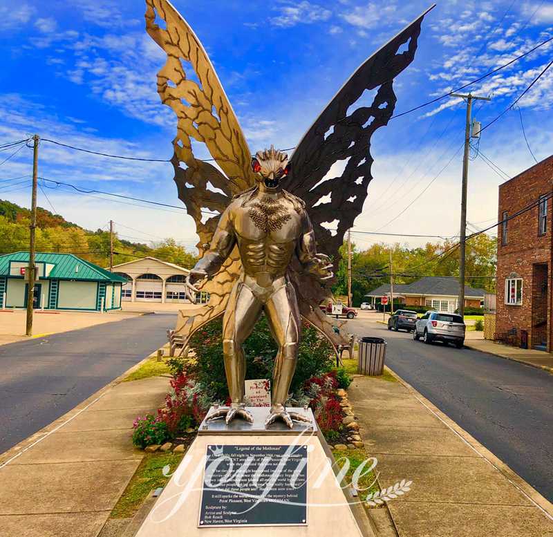 Analysis of Stainless Steel Mothman Statue West Virginia’s Legendary Specter