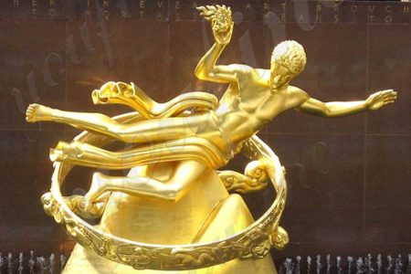 Bronze Golden Prometheus Statue Rockefeller Center Fountain Art for Sale BOK1-344