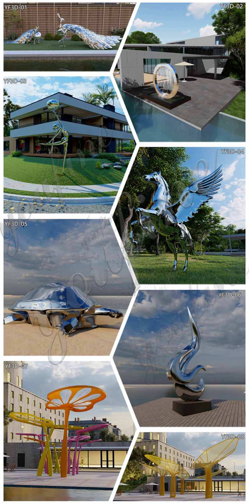 stainless steel outdoor sculpture for sale - YouFine Sculpture