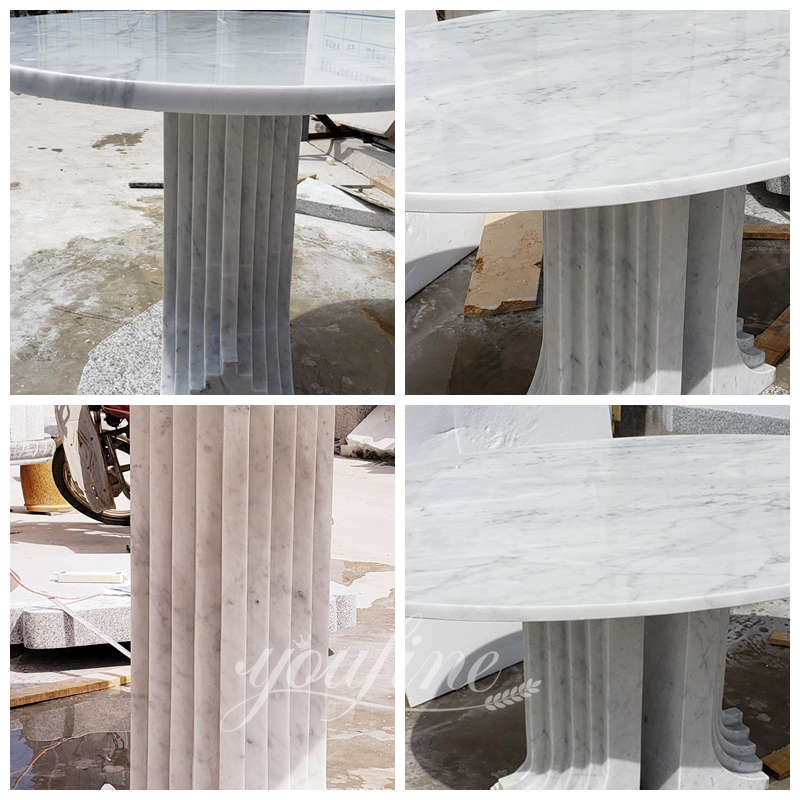 white marble dining table - YouFine Sculpture