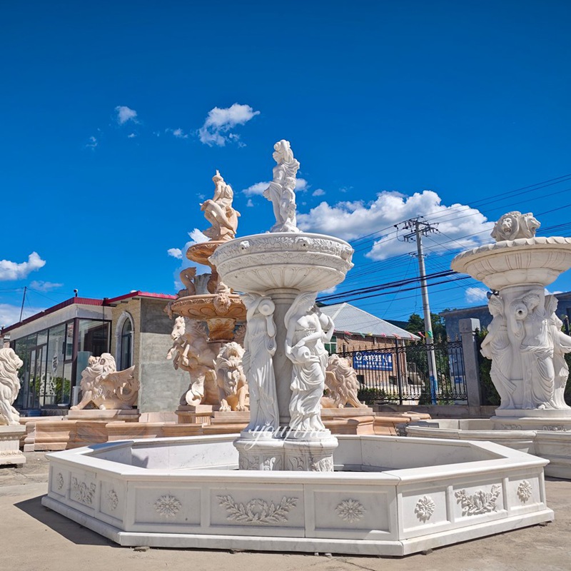 white woman statue water fountain